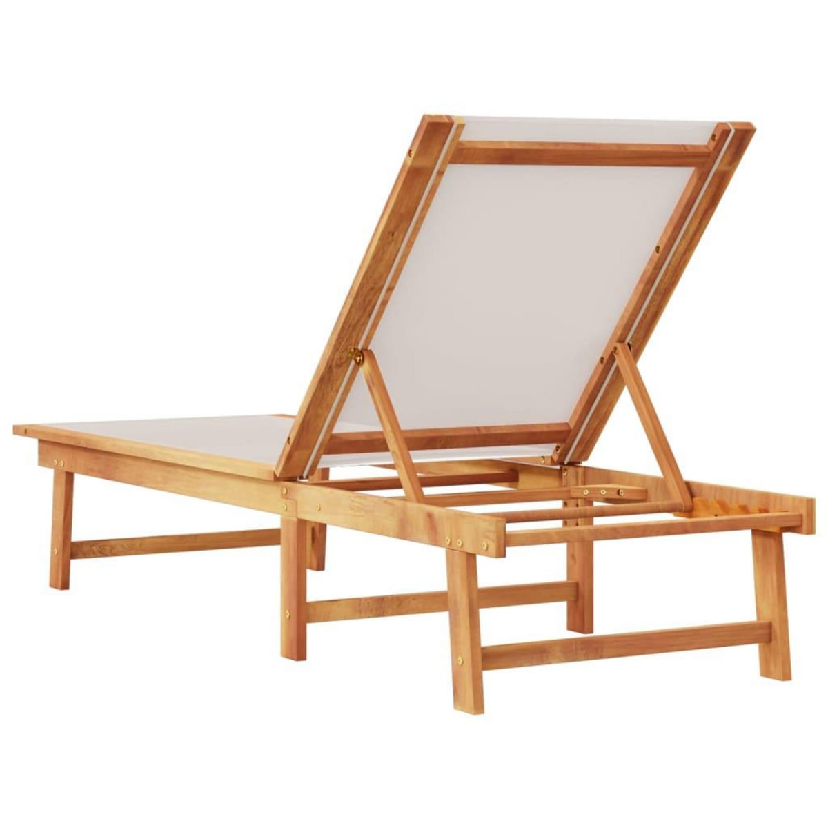 VIDAXL Chaise longue gris bois d'acacia solide et textilene