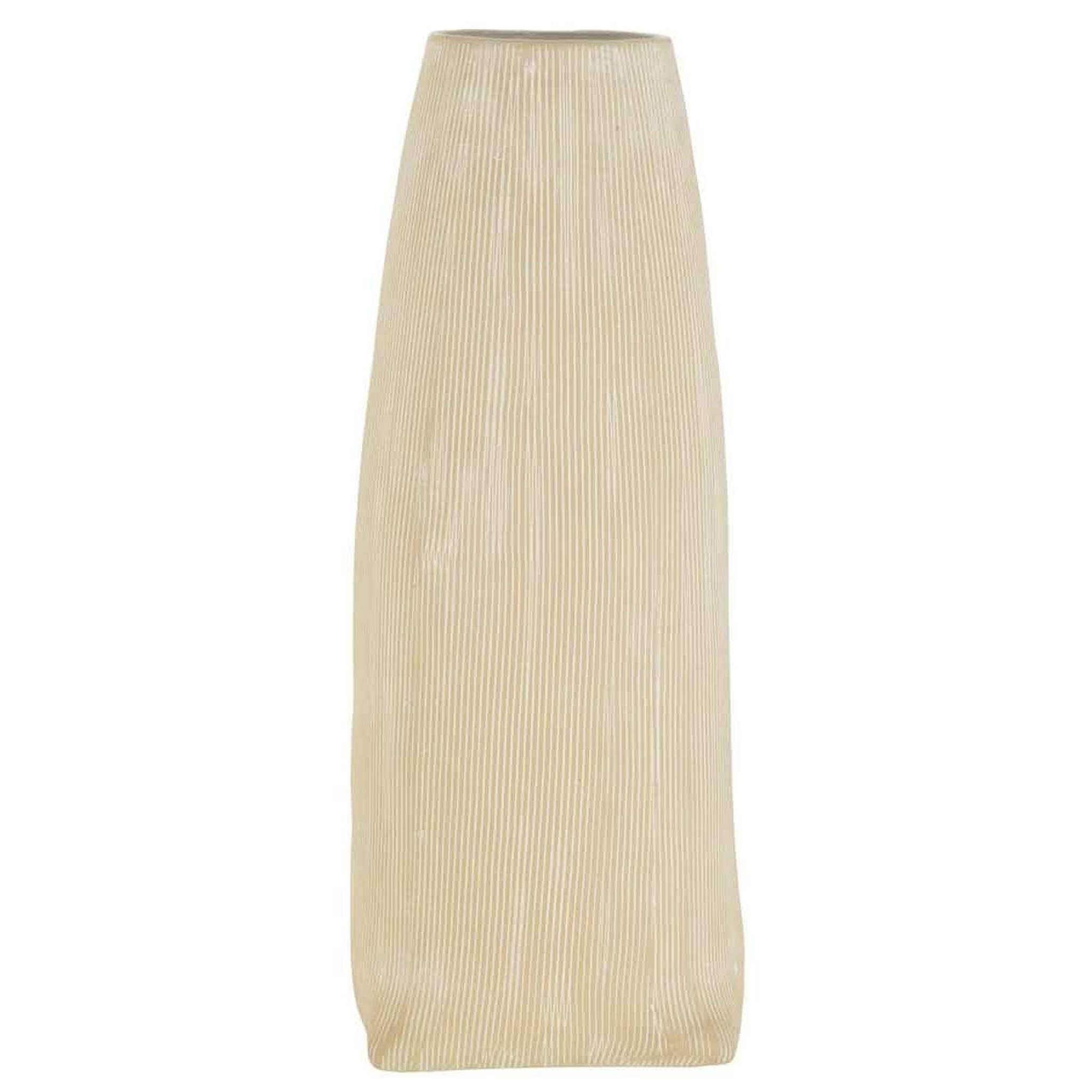 J-LINE Vase Long Design en Céramique  Maria  40cm Blanc