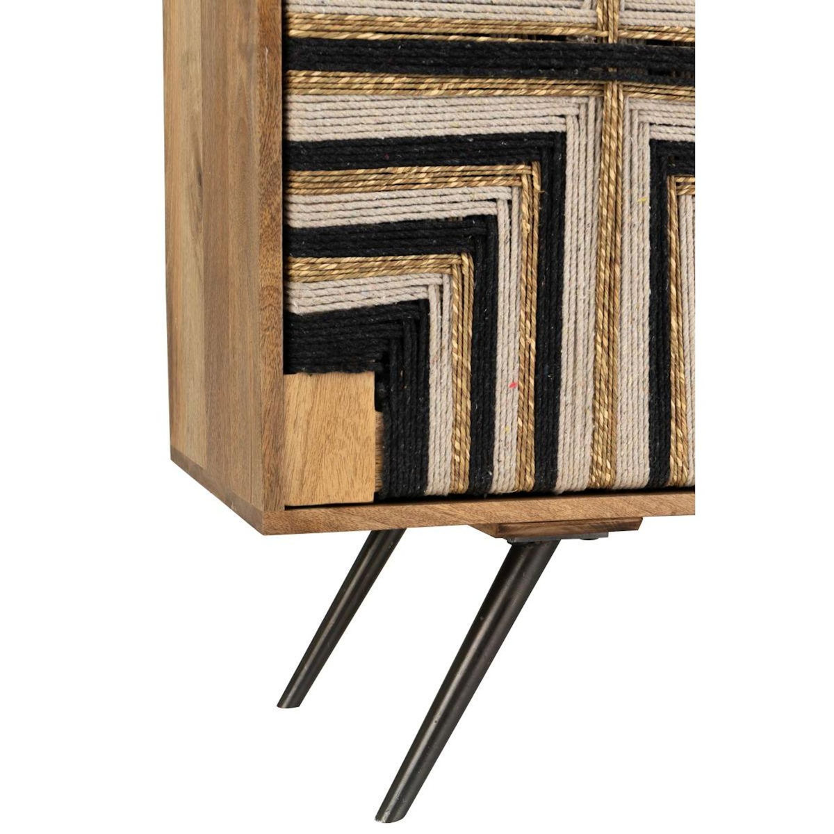 Paris Prix Buffet 2 Portes en Bois  Fils Tissés  92cm Multicolore