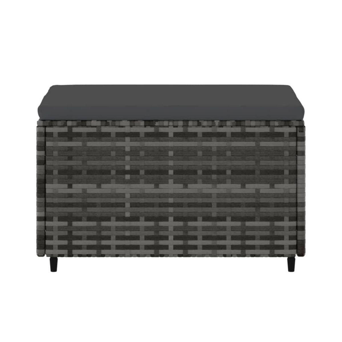 VIDAXL Repose-pied de jardin avec coussin Gris Resine tressee