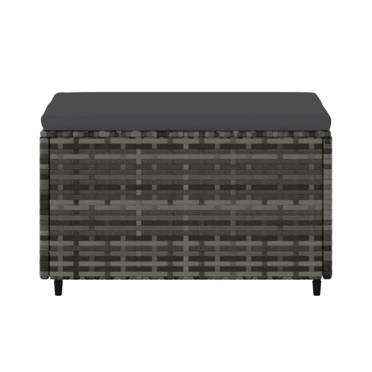 VIDAXL Repose-pied de jardin avec coussin Gris Resine tressee