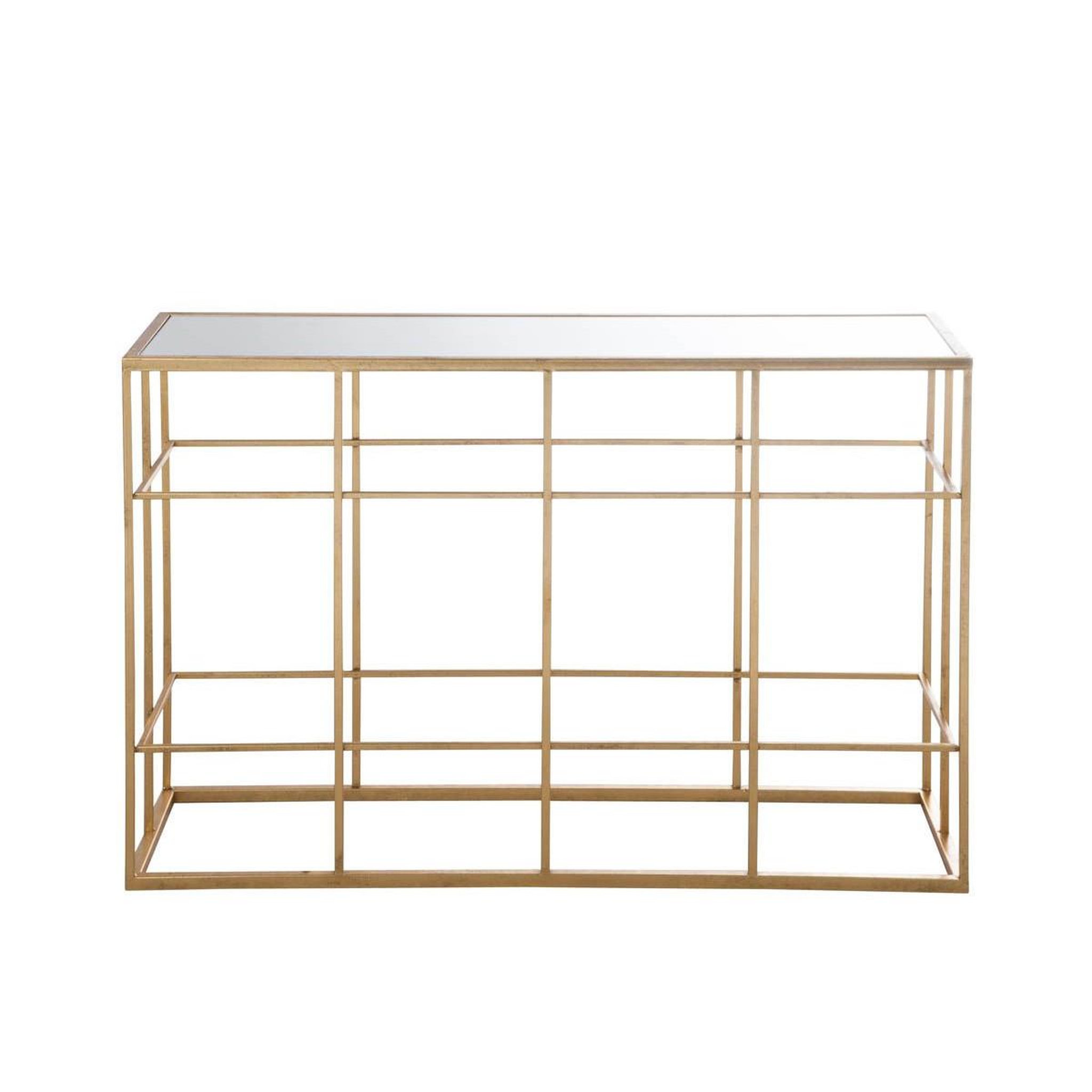 Voir la diapositive 2 : J-LINE Console métal & verre  premium  120cm or