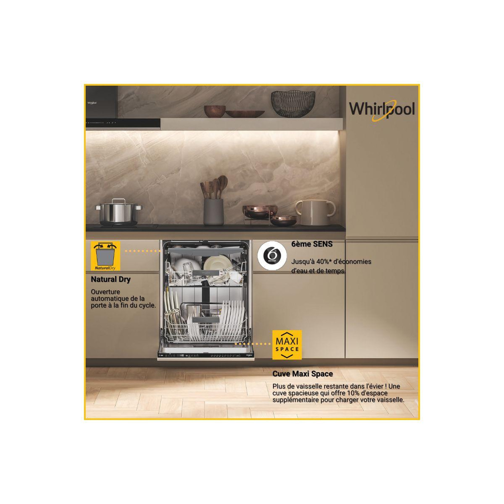 Voir la diapositive 3 : Whirlpool Lave vaisselle encastrable wh6ib16am6t0 maxispace