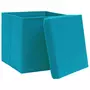 VIDAXL Boîtes de rangement avec couvercles 4 pcs 28x28x28cm Bleu azure