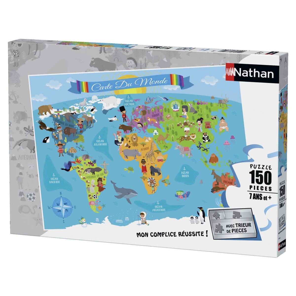 RAVENSBURGER Puzzle Nathan 150 pièces - Carte du monde