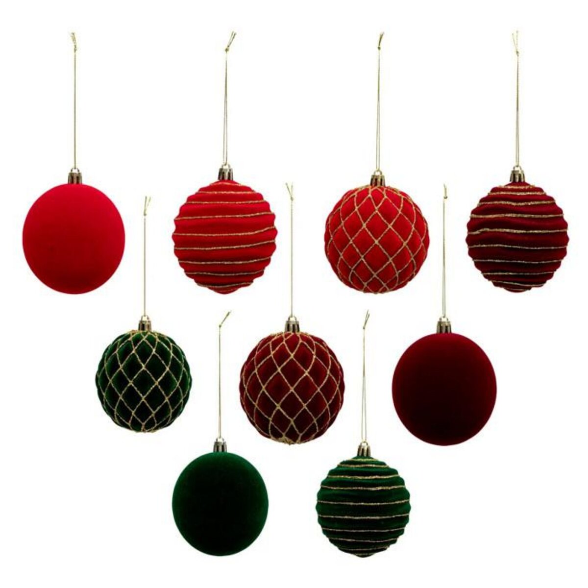 ATMOSPHERA Lot de 9 Boules de Noël  Au Petit Matin  8cm Multicolore