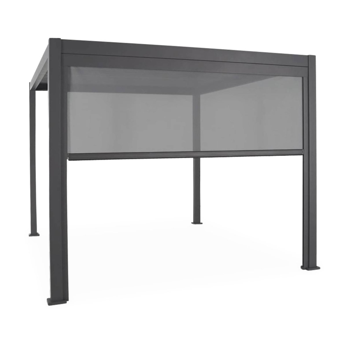 SWEEEK Pergola Bioclimatique – Triomphe – 4x3m, aluminium, à lames orientables + store 3m