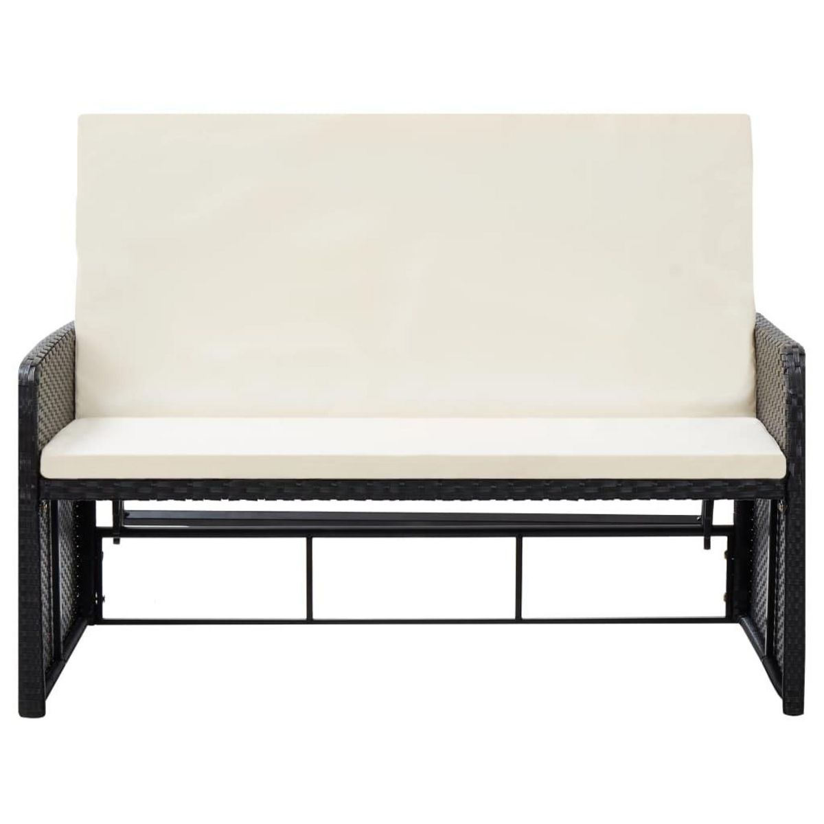 VIDAXL Salon de jardin 2 pcs avec coussins Resine tressee Noir