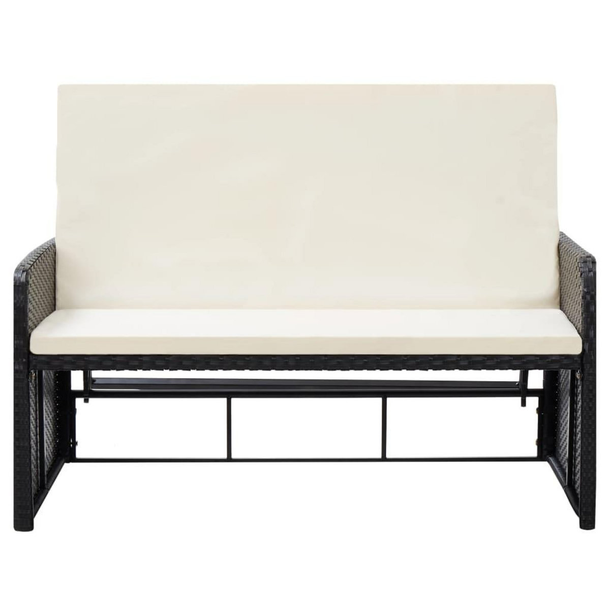 VIDAXL Salon de jardin 2 pcs avec coussins Resine tressee Noir