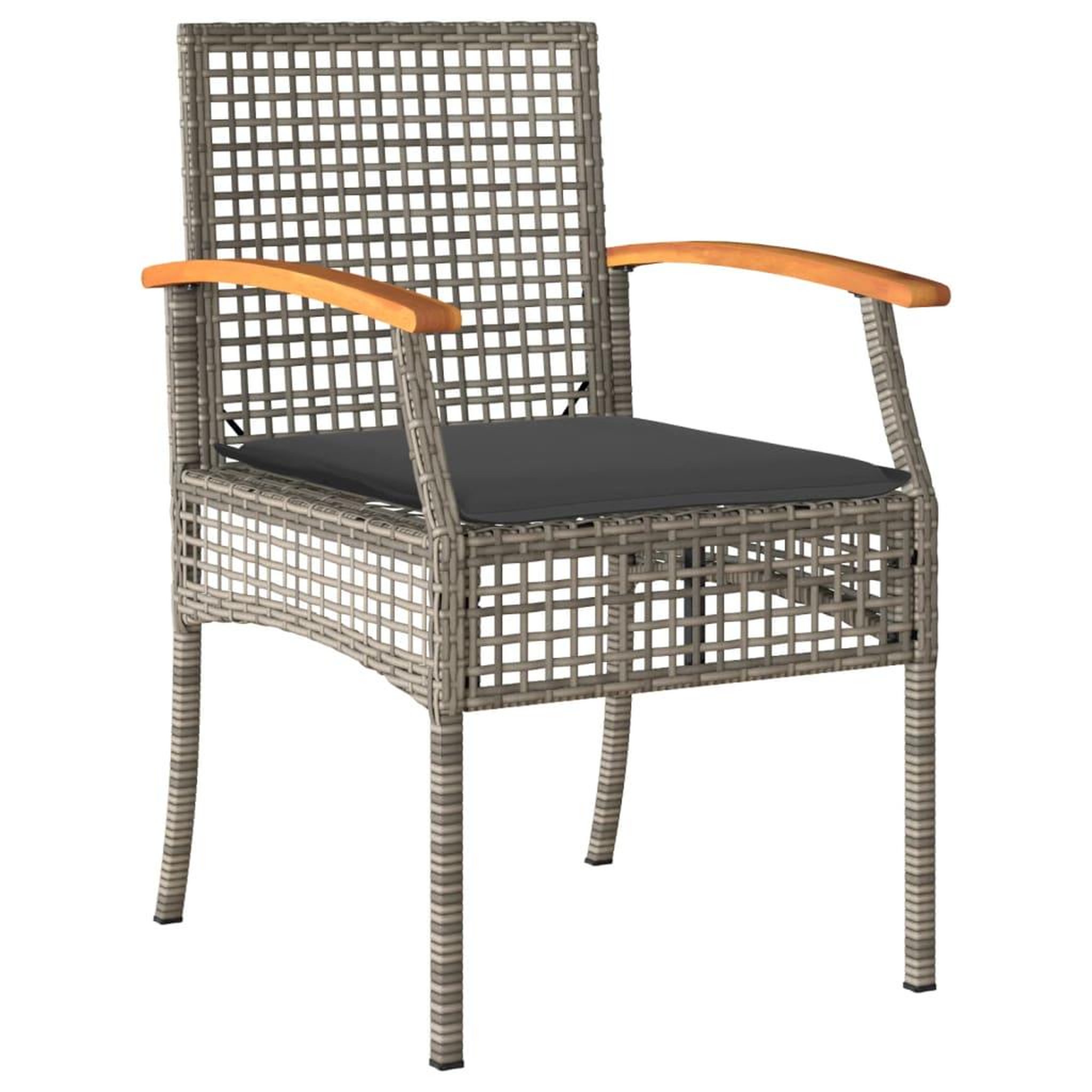Voir la diapositive 2 : VIDAXL Ensemble a manger de jardin et coussins 7 pcs gris rotin