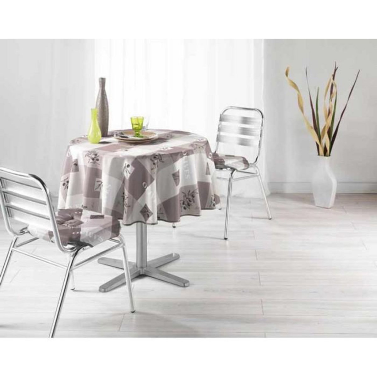 Paris Prix Nappe Polyester 180cm Provencia Taupe