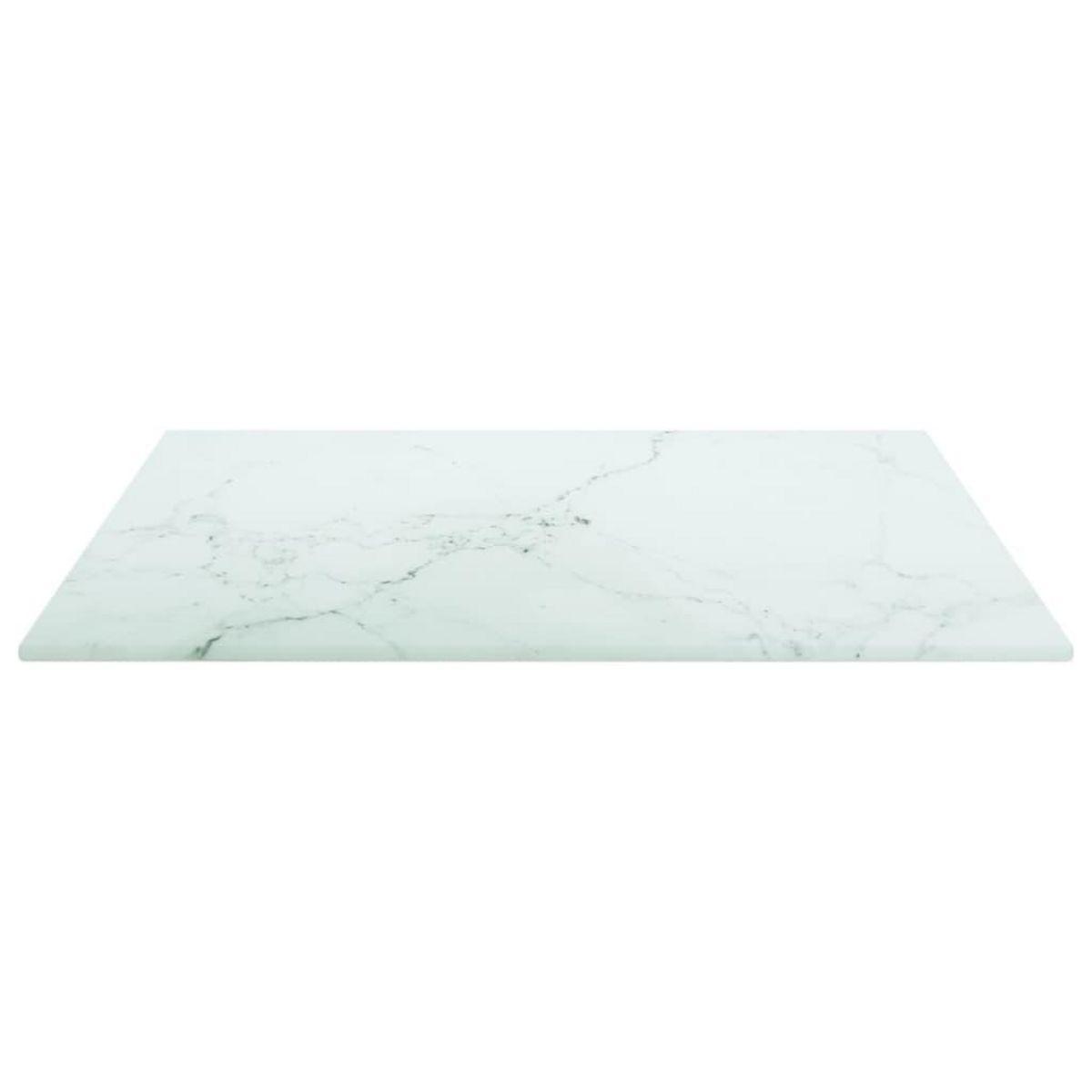 VIDAXL Dessus de table blanc 40x40 cm 6 mm verre trempe design marbre