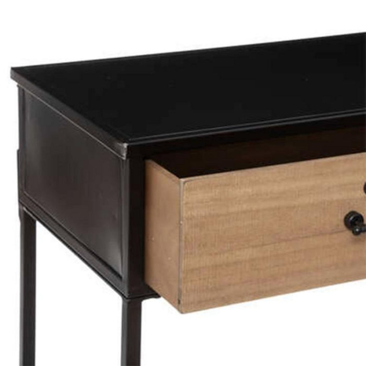 ATMOSPHERA Console 2 Tiroirs Design  Baris  112cm Noir