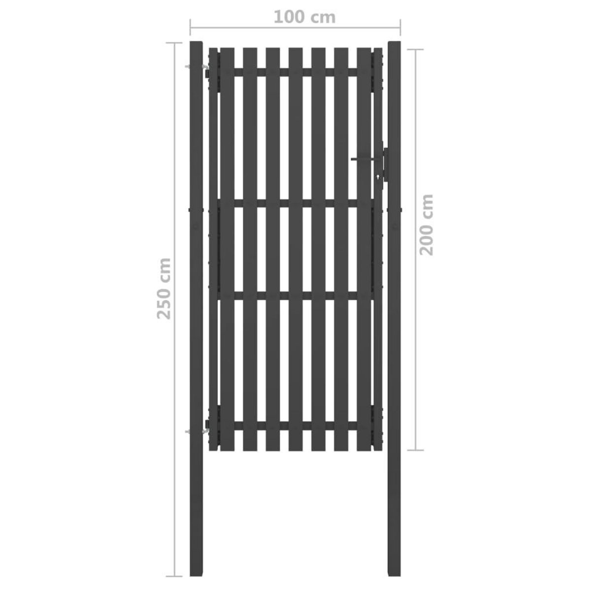 VIDAXL Portail de cloture de jardin Acier 1x2,5 m Anthracite