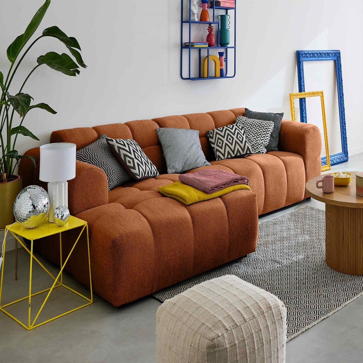 LISA DESIGN Ray - canapé d'angle gauche - 4 places - en tissu texturé