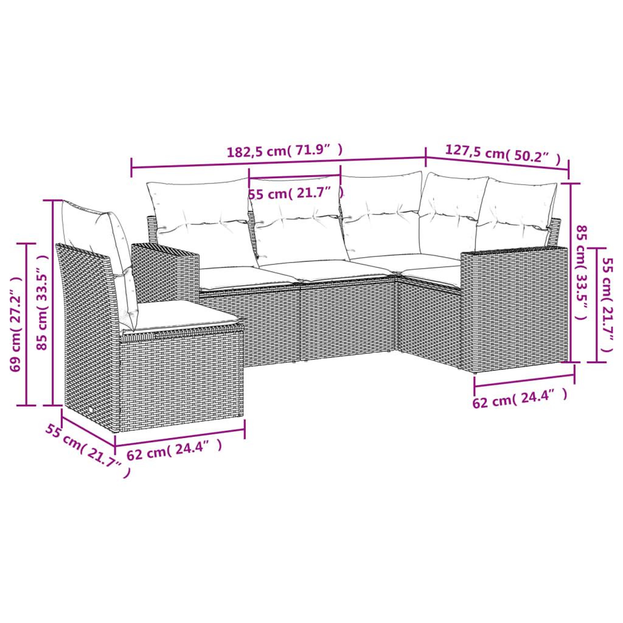 Voir la diapositive 3 : VIDAXL Salon de jardin 5 pcs avec coussins noir resine tressee