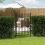 Voir la diapositive 2 : OUTSUNNY Portillon acier galvanisé style fer forgé dim. 107 x 204H cm - serrure, poignée, clés - noir