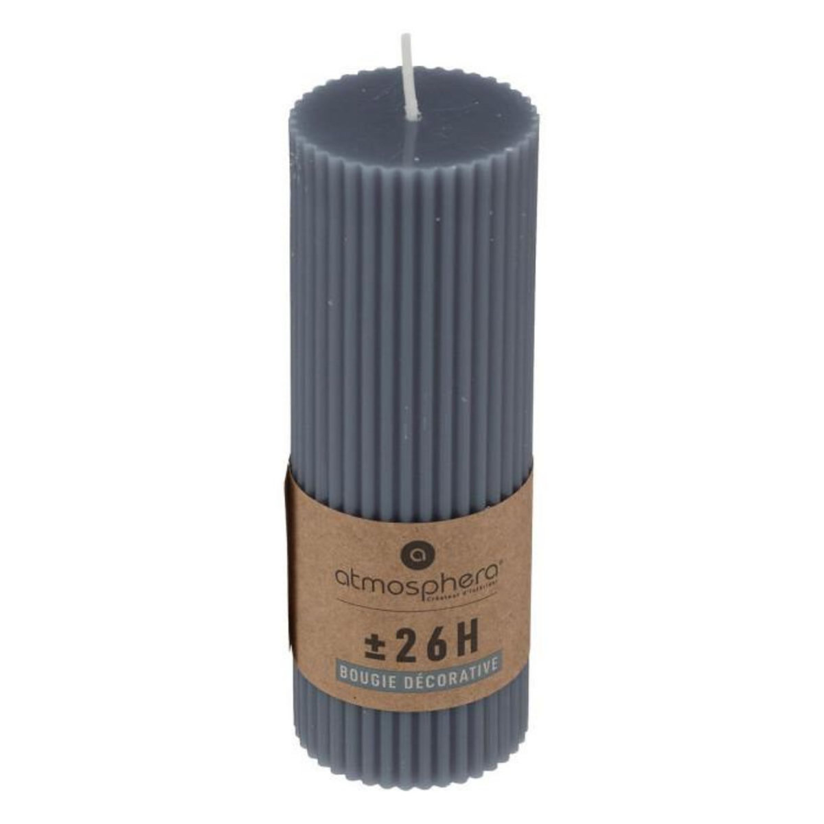 ATMOSPHERA Bougie Déco  Demi  14cm Bleu Orage