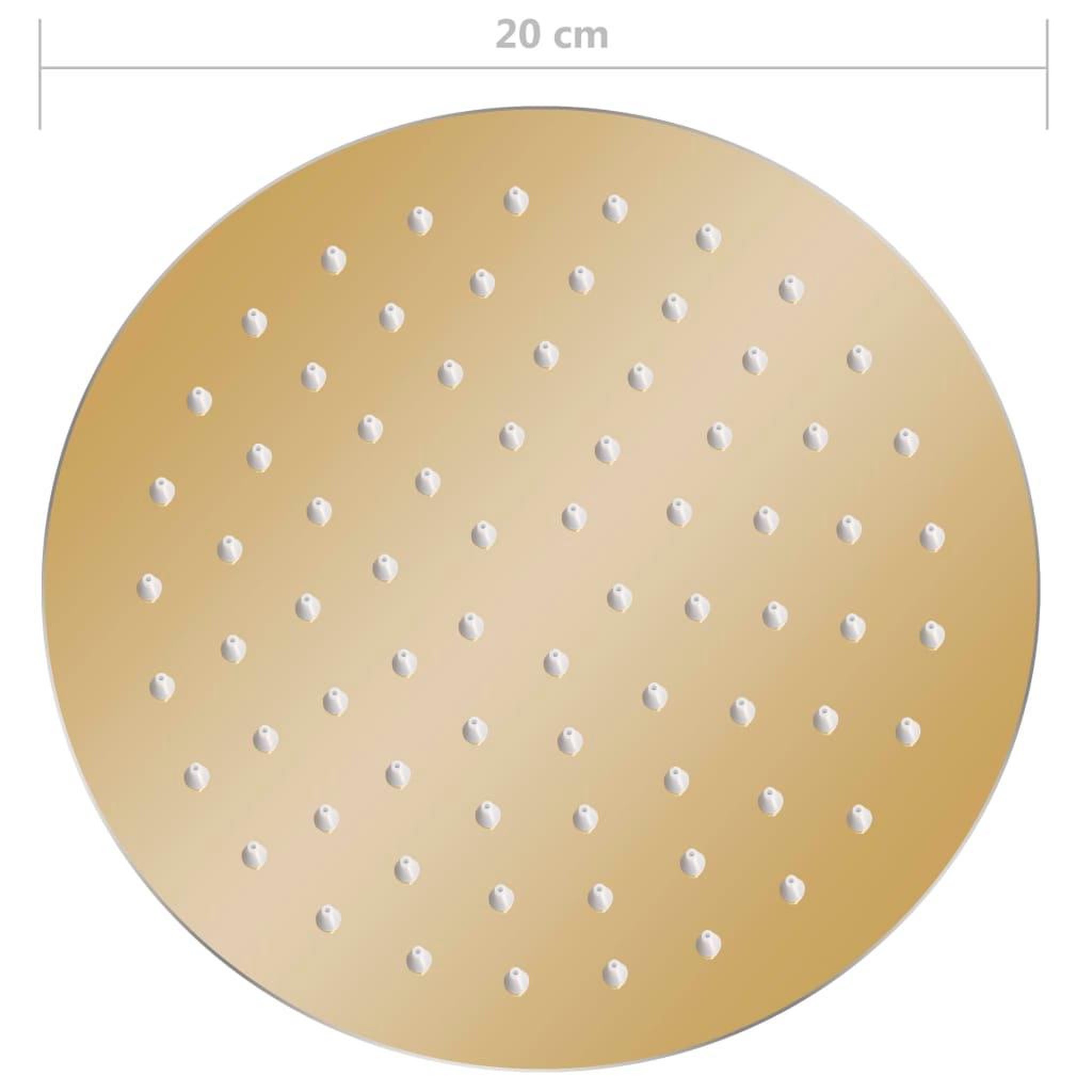 Voir la diapositive 6 : VIDAXL Pomme de douche pluie Acier inoxydable 20 cm Ronde Dore