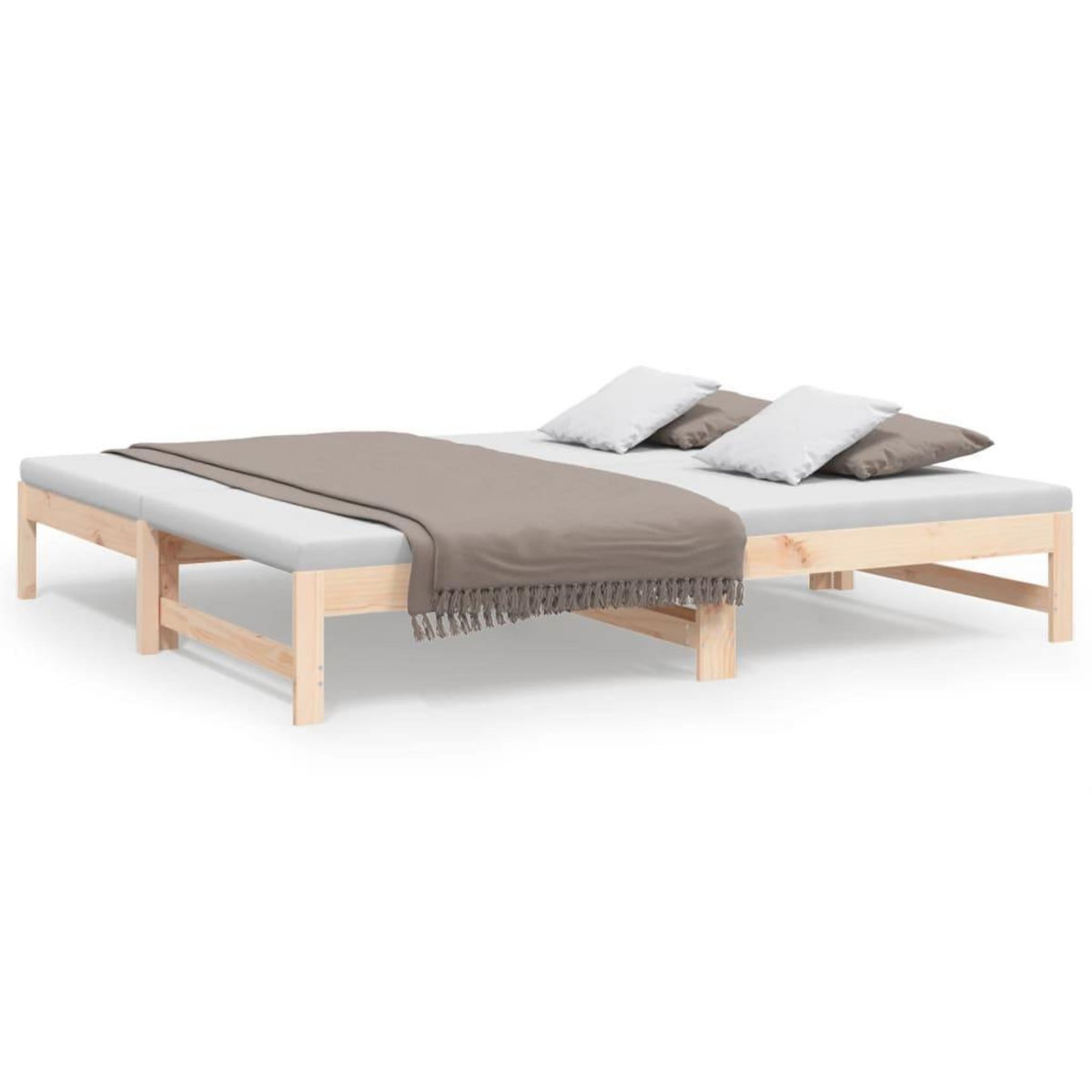 VIDAXL Lit coulissant sans matelas 2x(90x190) cm Bois de pin massif