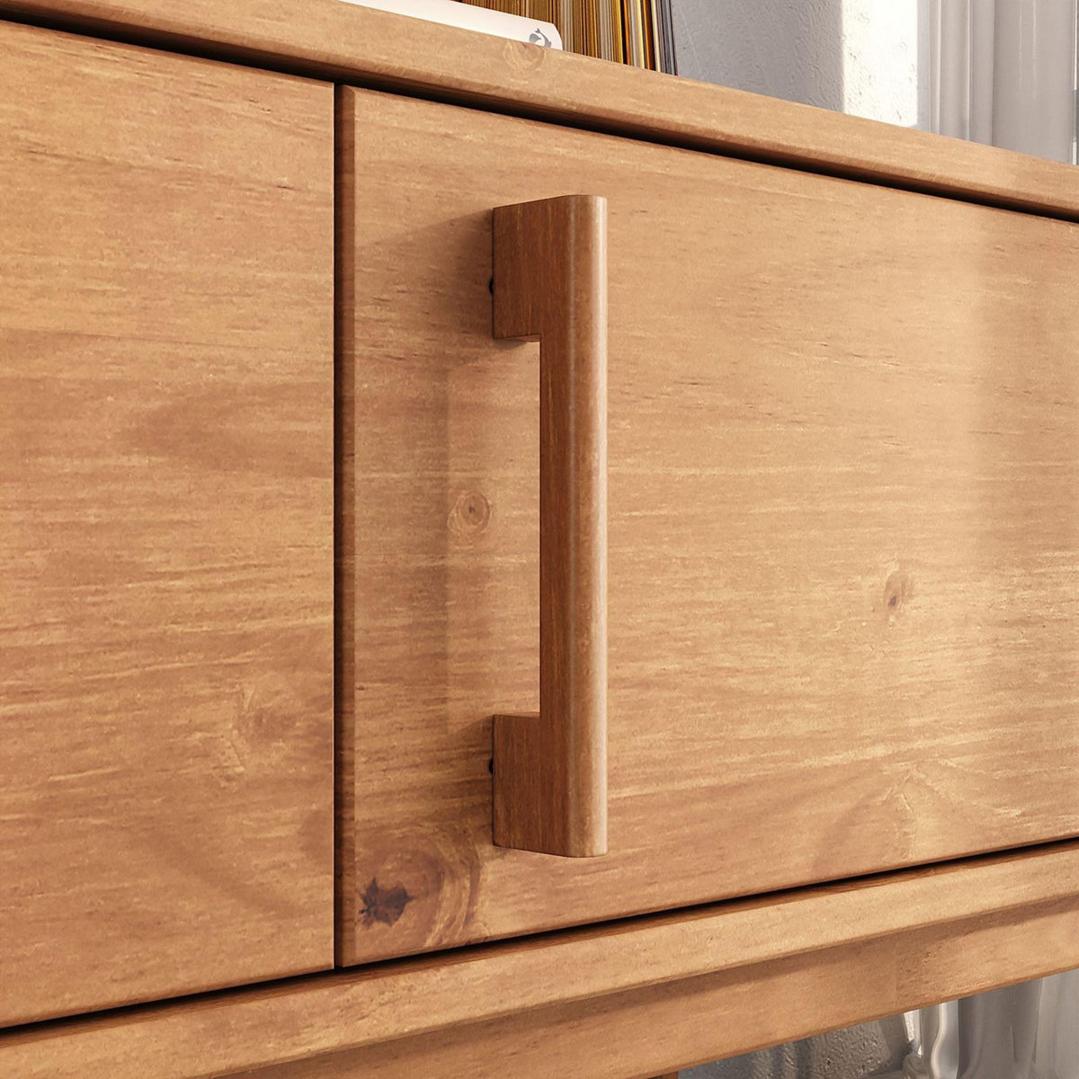 IDIMEX Meuble TV TECCA L 180 cm 3 portes en bois massif