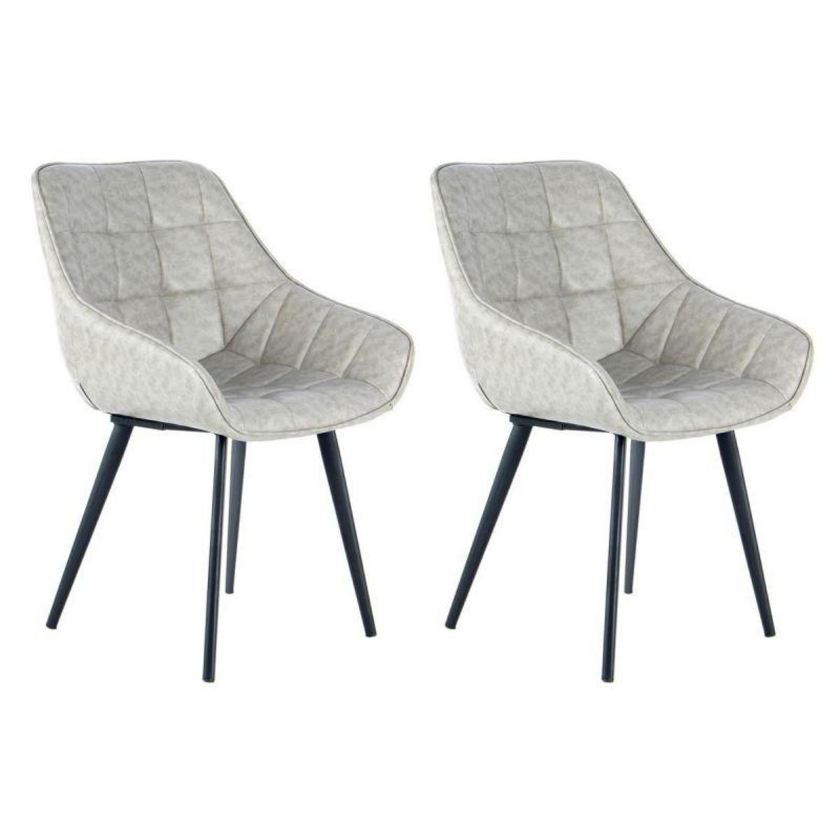 Paris Prix Lot de 2 Chaises Rétro  Demi  88cm Gris & Noir
