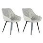 Voir la diapositive 1 : Paris Prix Lot de 2 Chaises Rétro  Demi  88cm Gris & Noir