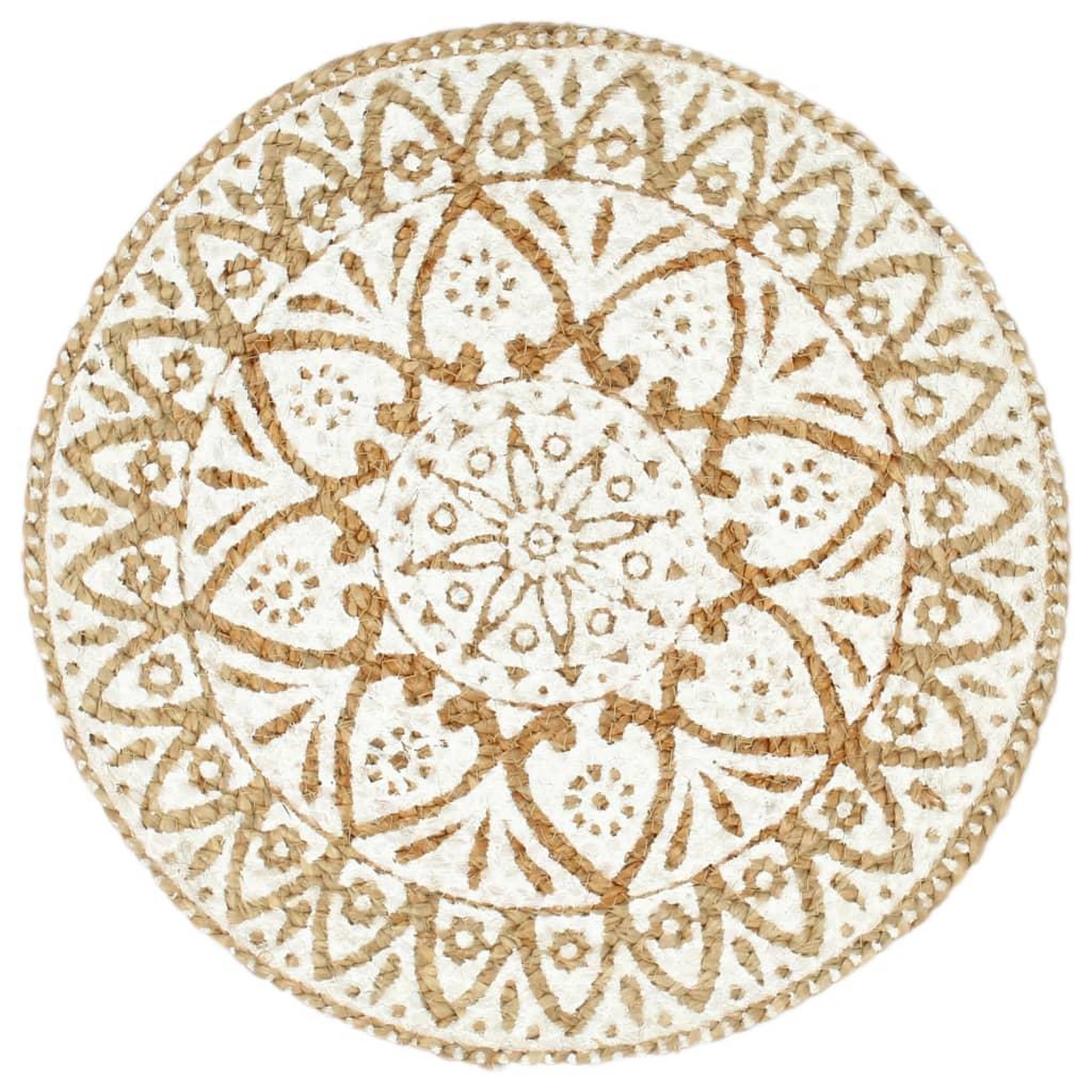 Voir la diapositive 2 : VIDAXL Napperons 6 pcs Blanc 38 cm Rond Jute