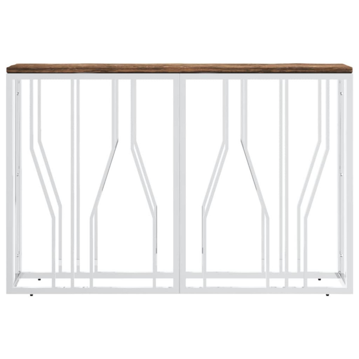 VIDAXL Table console acier inoxydable et bois massif de recuperation