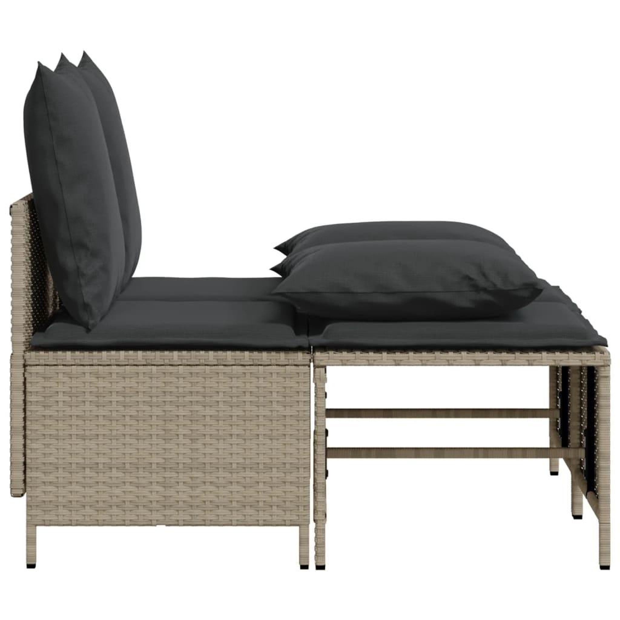 Voir la diapositive 4 : VIDAXL Salon de jardin 4 pcs avec coussins gris clair resine tressee