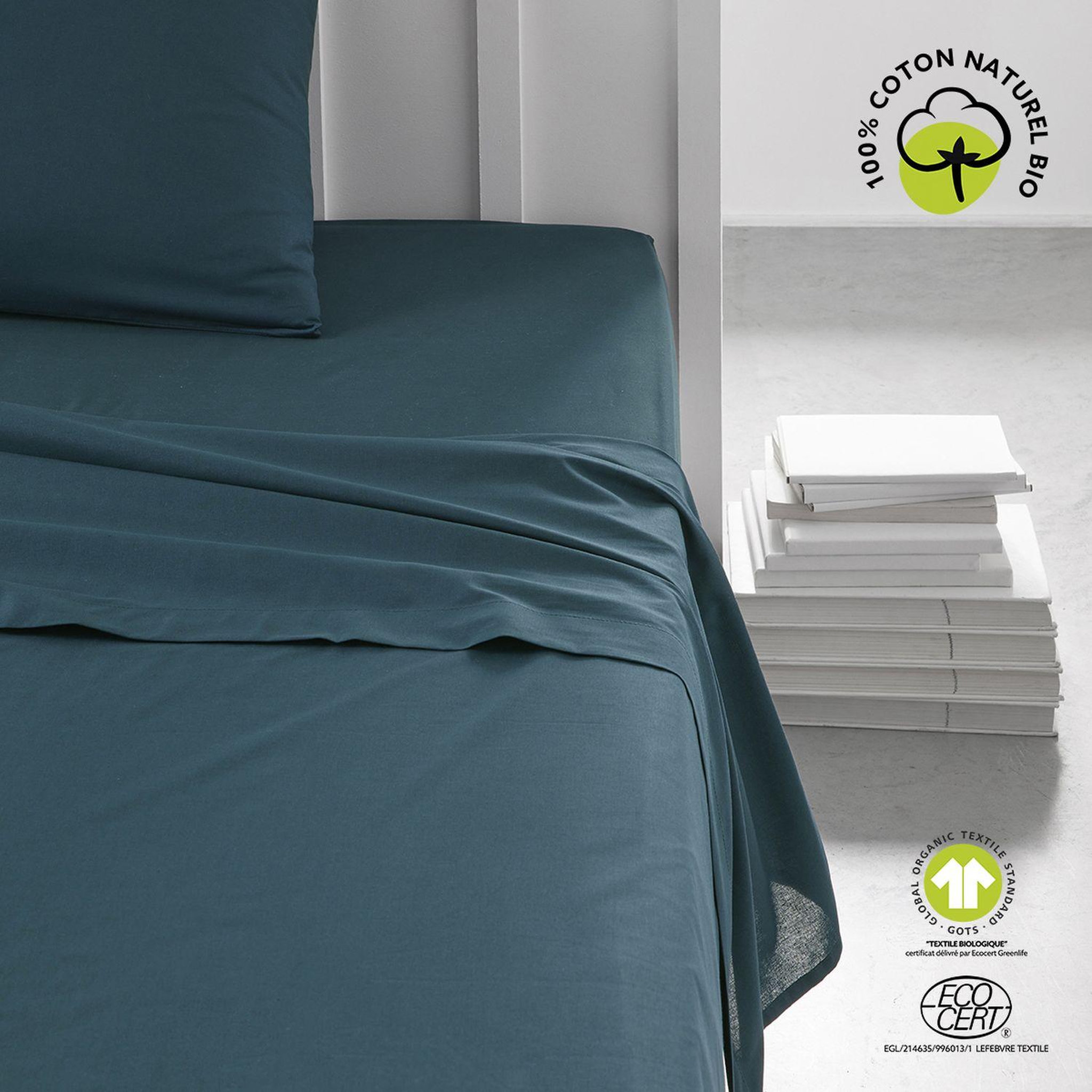 Voir la diapositive 2 : Today Drap plat - 100% coton BIO