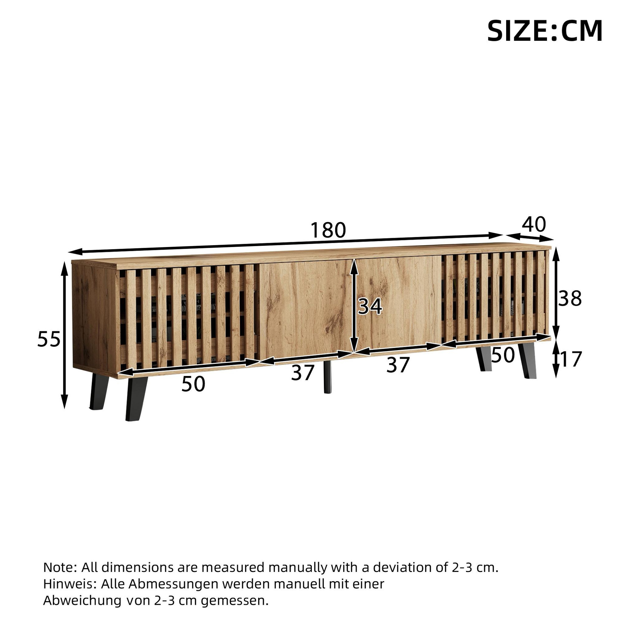 Voir la diapositive 3 : MERAX Meuble tv naturel 180cm panneaux de particules