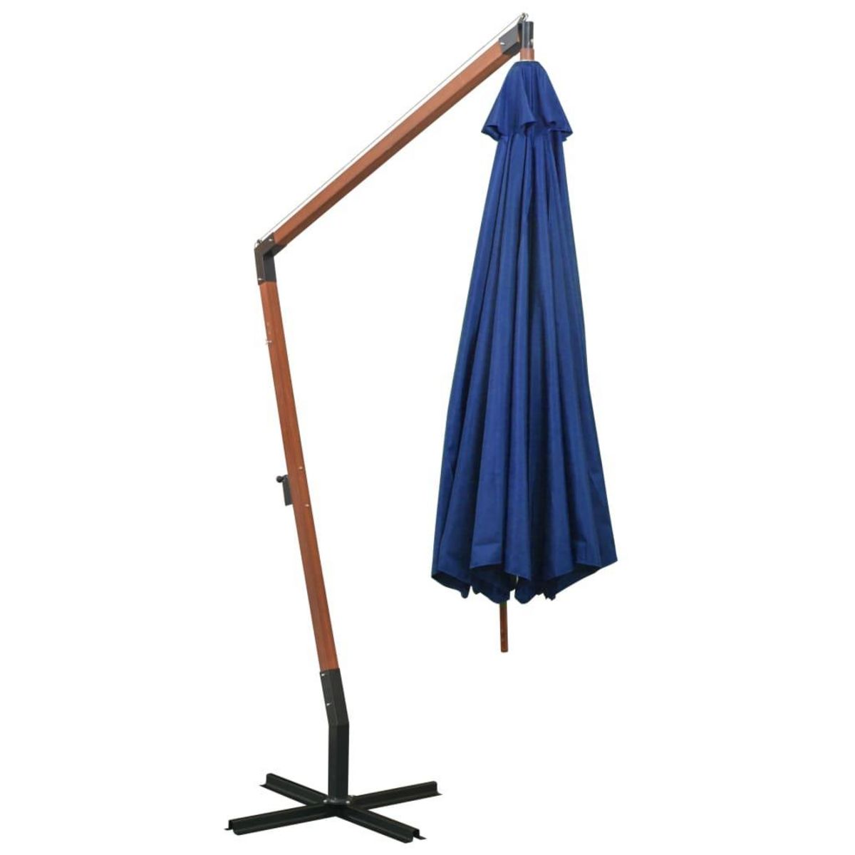 VIDAXL Parasol de jardin suspendu avec mat bleu azure bois de sapin
