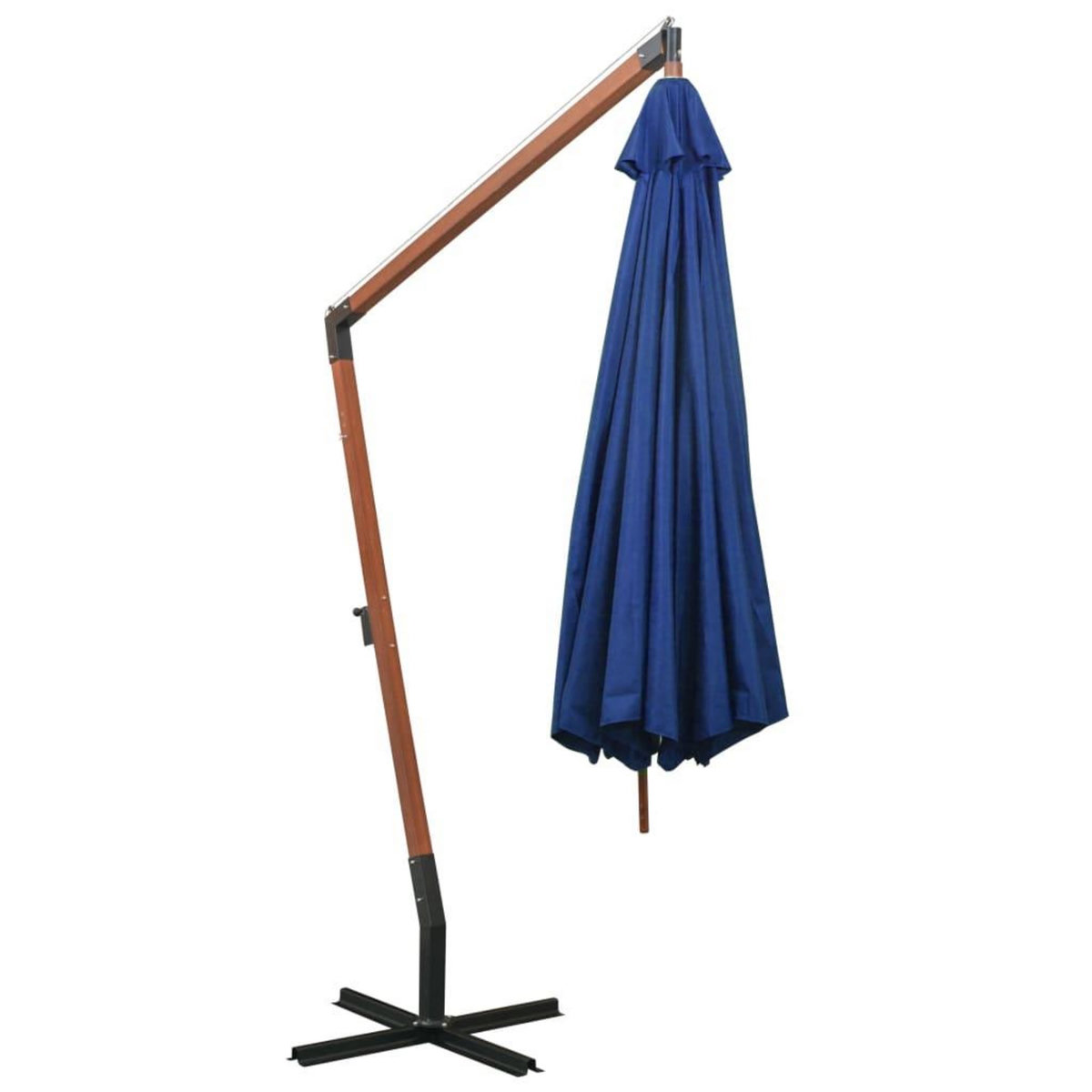VIDAXL Parasol de jardin suspendu avec mat bleu azure bois de sapin