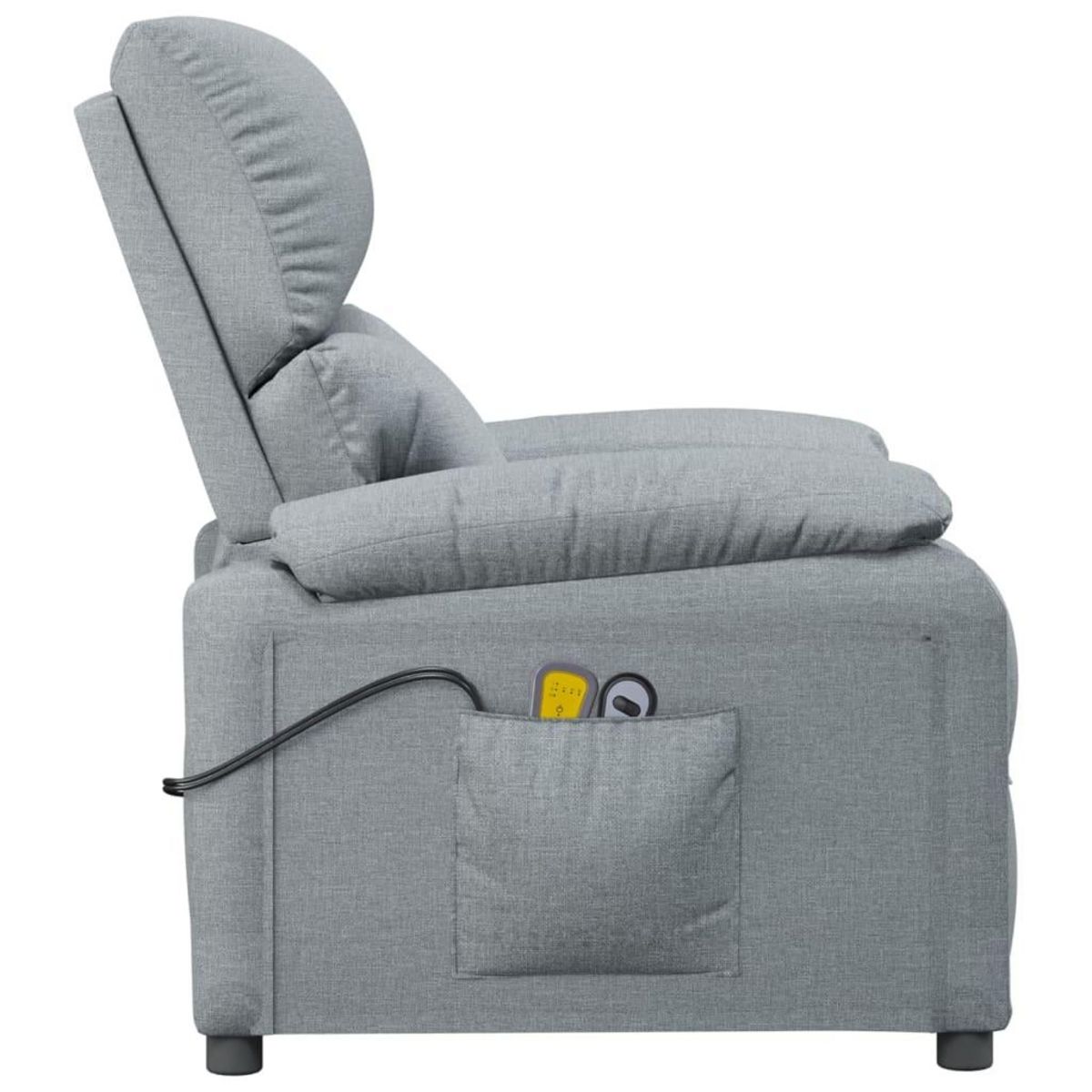 VIDAXL Fauteuil electrique de massage Gris clair Tissu
