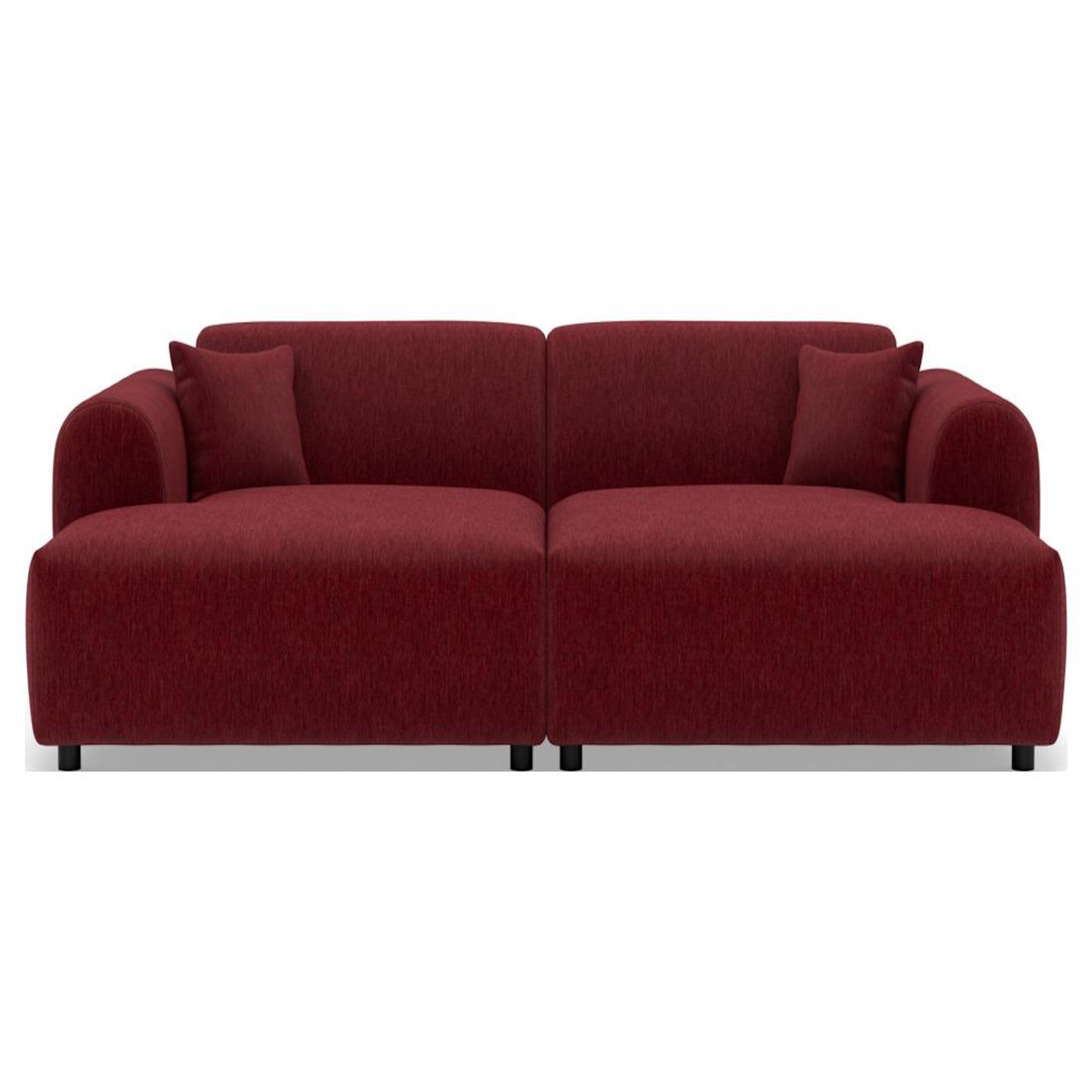 LISA DESIGN Aumance - canapé droit 4 places avec double méridienne assise profonde en velours texturé