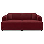 Voir la diapositive 1 : LISA DESIGN Aumance - canapé droit 4 places avec double méridienne assise profonde en velours texturé