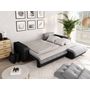 Voir la diapositive 6 : Canapé d'angle droit convertible CLELIA, 4 places, tissu microfibre gris PU blanc ou noir