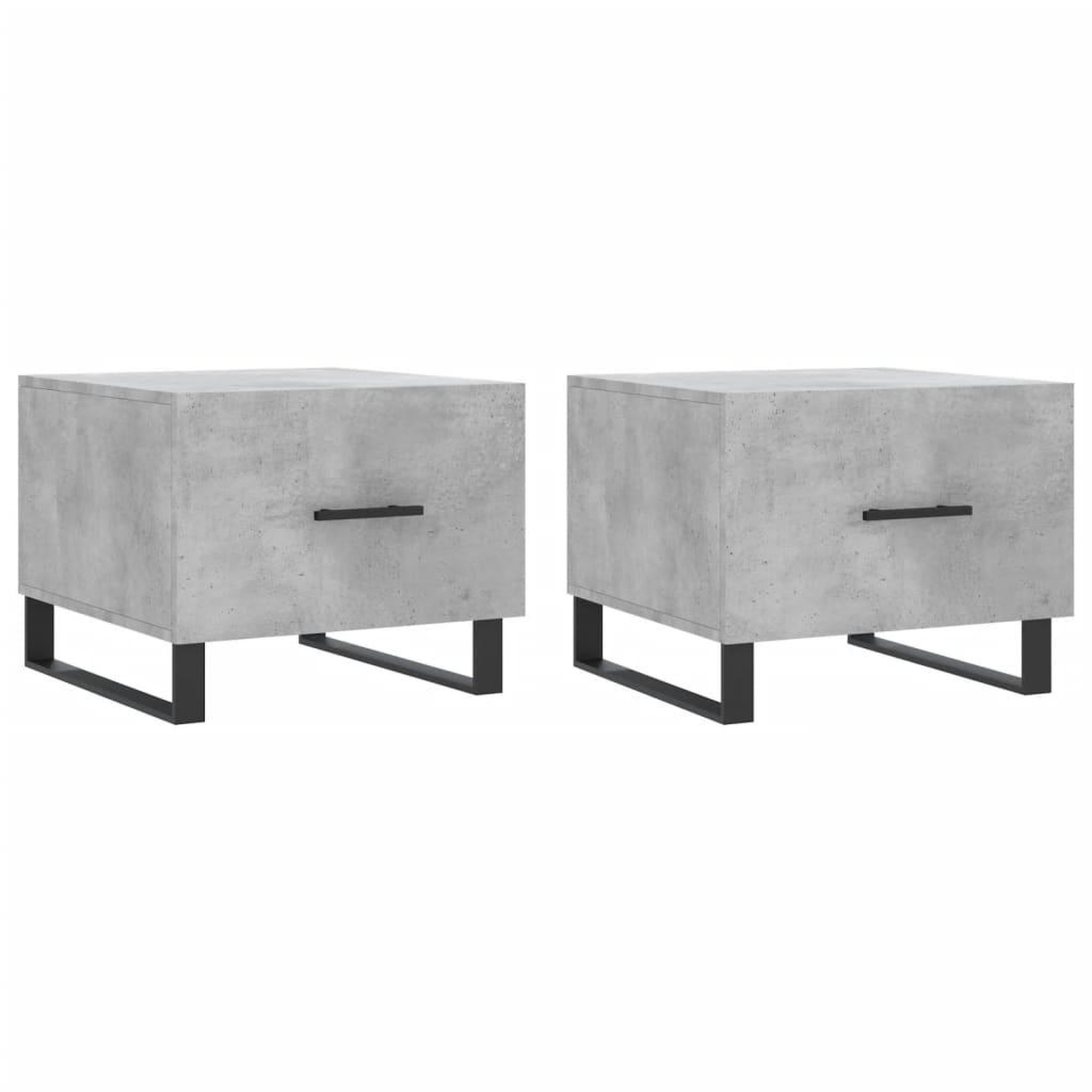 Voir la diapositive 2 : VIDAXL Tables basses 2 pcs gris beton 50x50x40 cm bois d'ingenierie