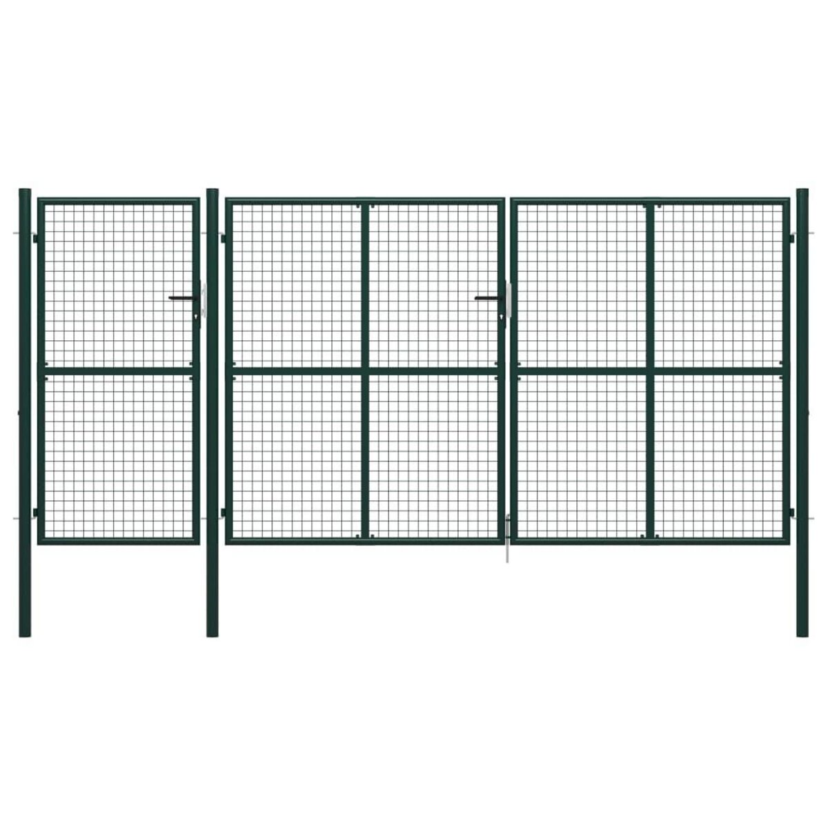 VIDAXL Portail de jardin Acier 400 x 150 cm Vert