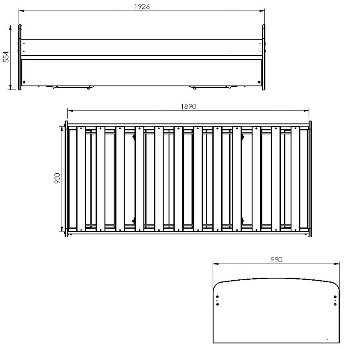 Lit gigogne JEREMIE 90 x 190 cm