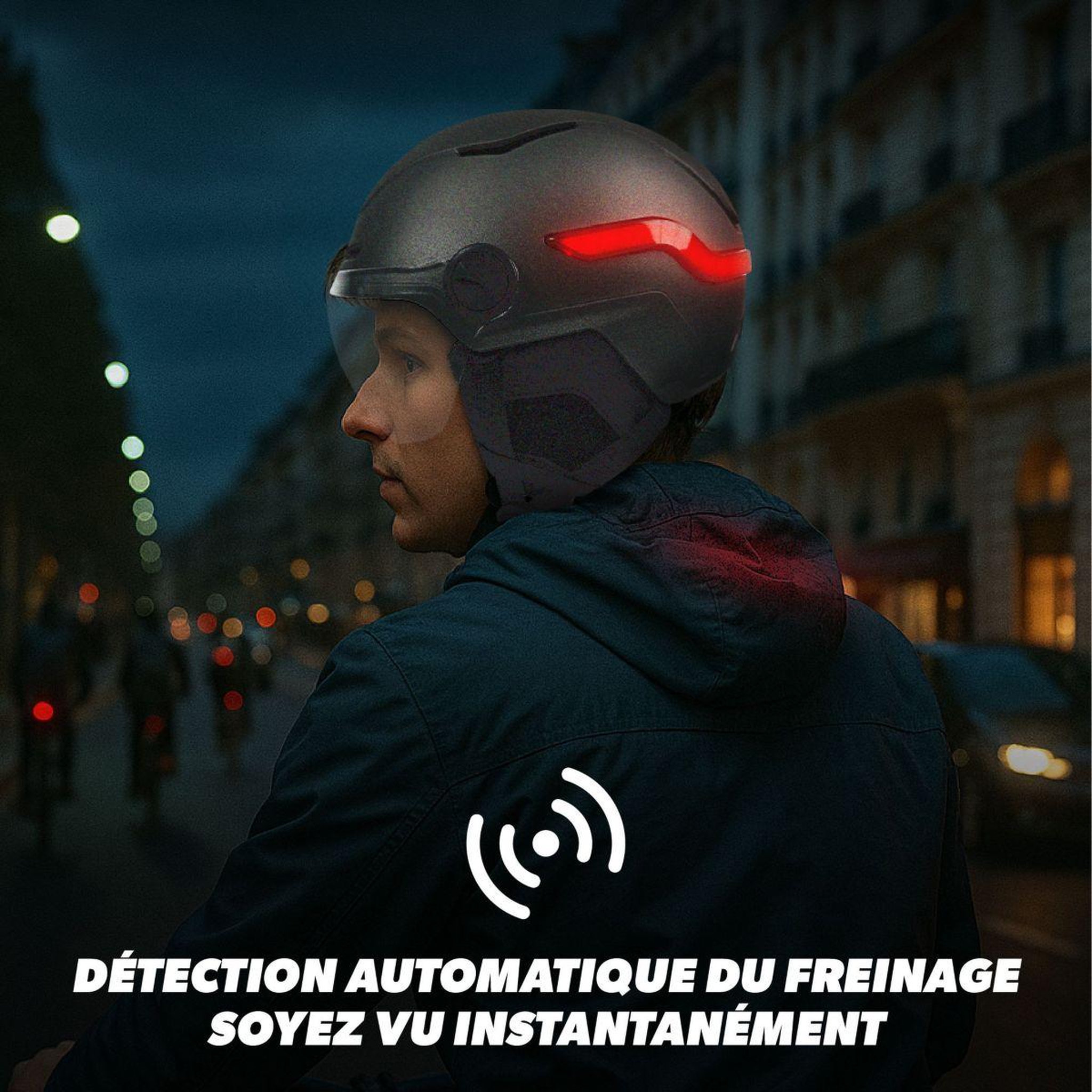 Voir la diapositive 3 : TNB Casque à led feu de frein auto-taille l gris