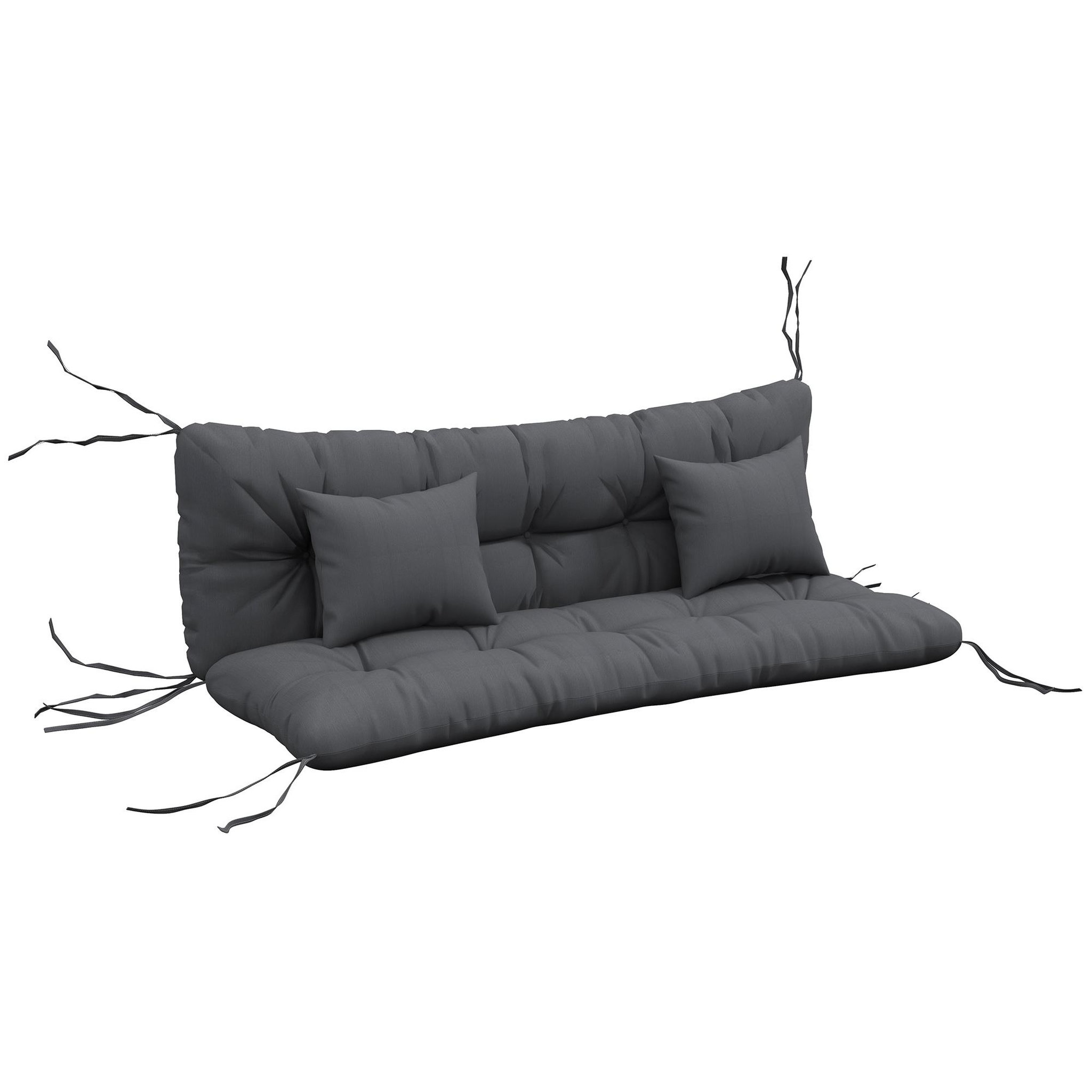 OUTSUNNY Ensemble de 4 coussins d'extérieur pour balancelle gris