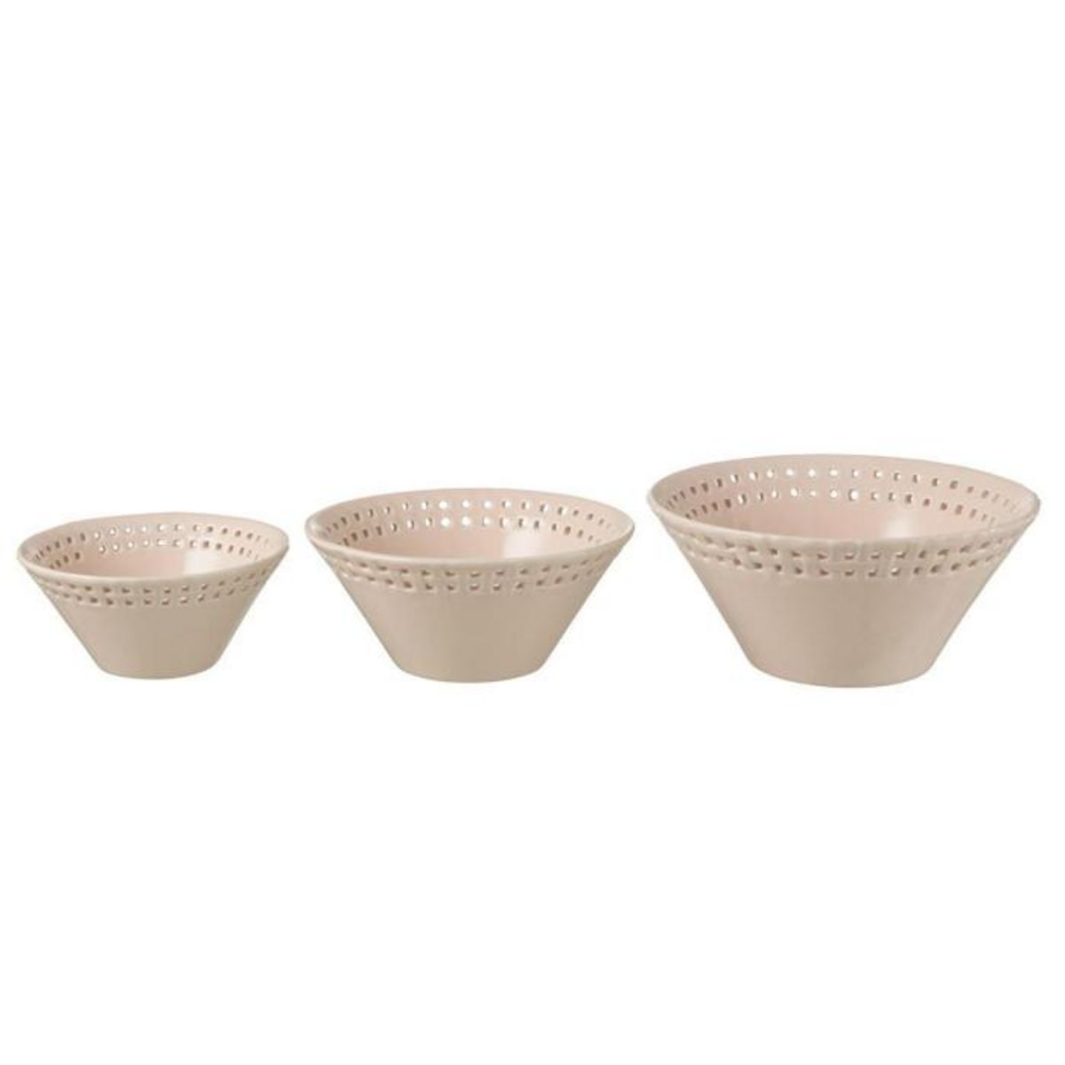 Paris Prix Lot de 3 Coupelles en Céramique  Vercer  19cm Rose