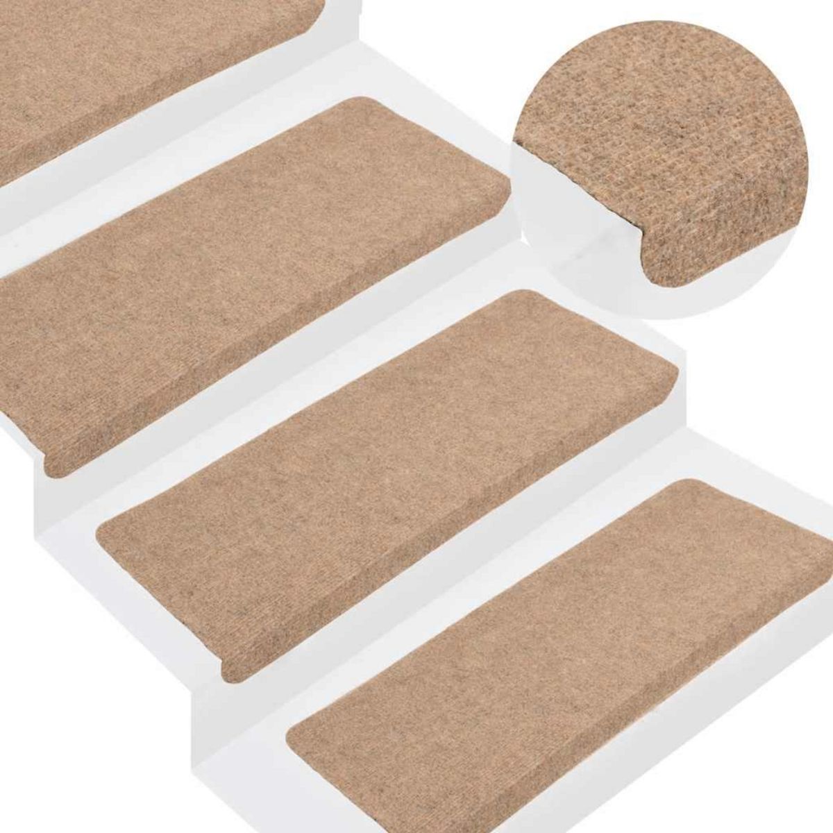 VIDAXL Tapis d'escalier auto-adhesifs 30 pcs beige 65x24,5x3,5 cm