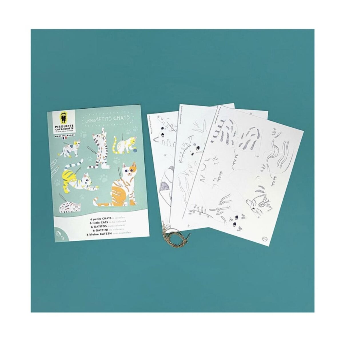 PIROUETTE CACAHOUETE Kit creatif Chats a colorier