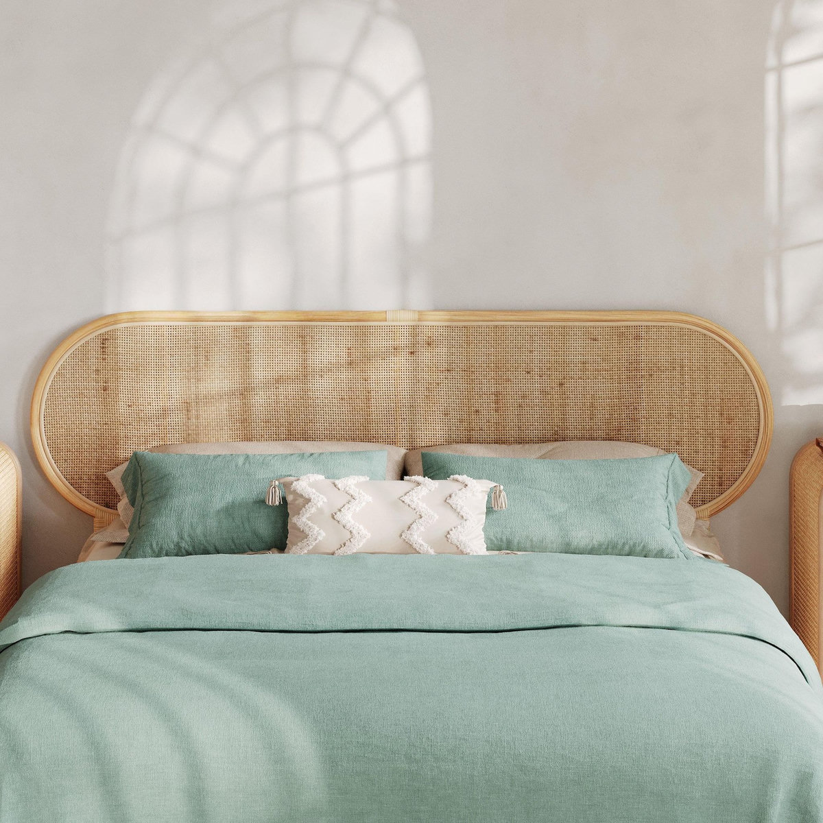 Rendez vous déco Tête de lit en rotin naturel 140 cm - Navahino