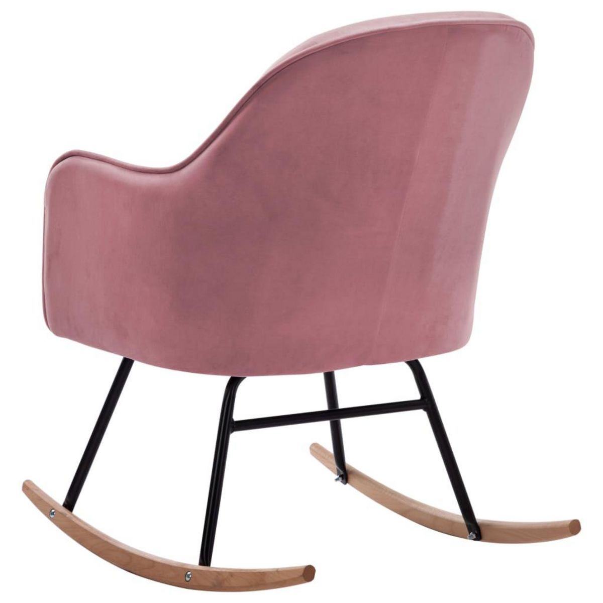 VIDAXL Chaise a bascule Rose Velours