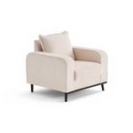 LISA DESIGN Albane - fauteuil en velours côtelé pieds bois foncé. Coloris disponibles : Bleu, Gris, Beige, Orange, Vert