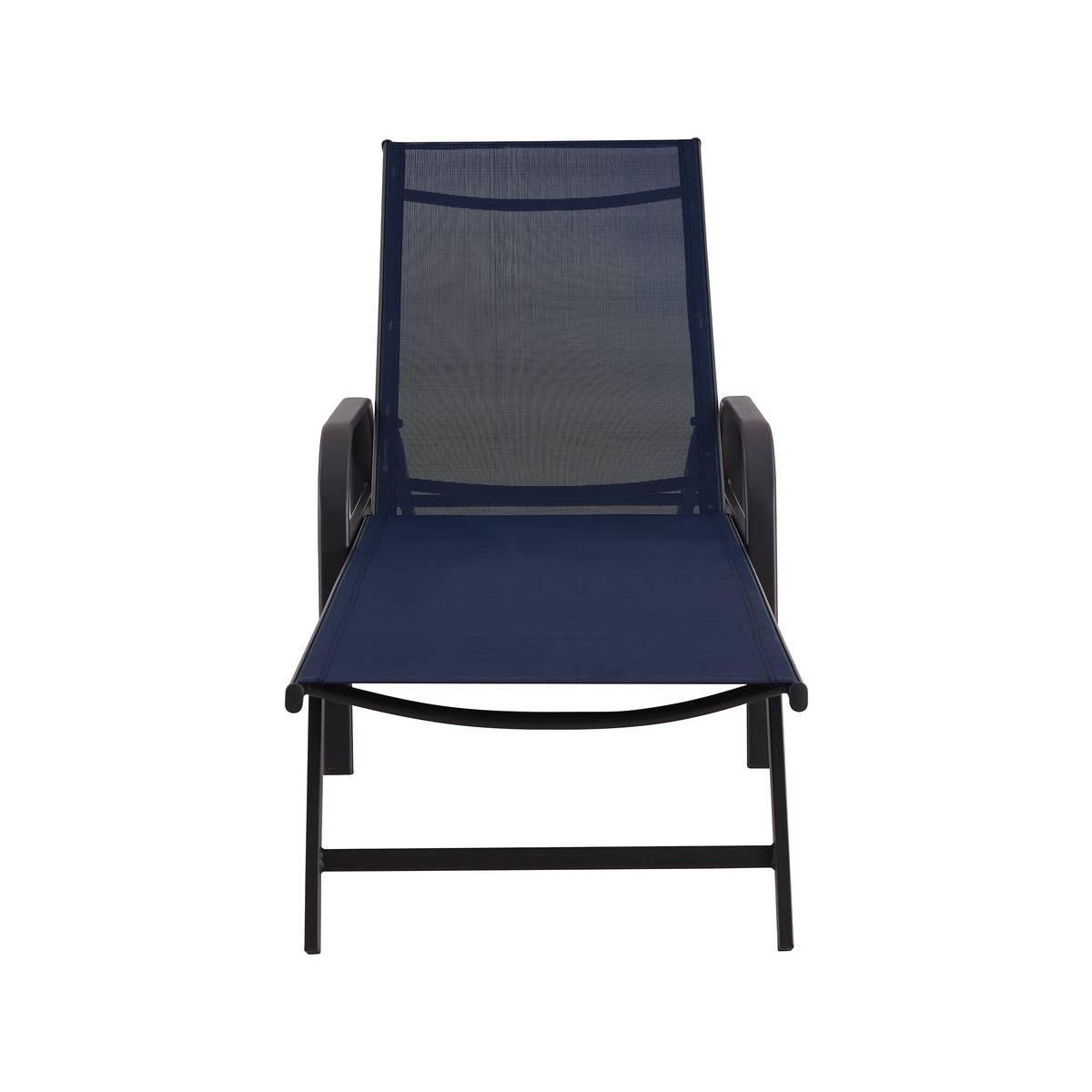 Habitat et Jardin Lot de 2 Bains de soleil en métal  Farniente  - Bleu nuit